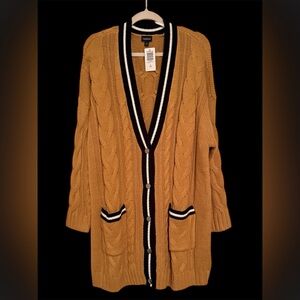 Torrid Mustard Cable Knit Cardigan